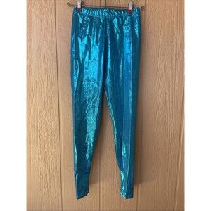 Bal Togs Iridescent Shiny Leggings Blue Size Small Made In USA